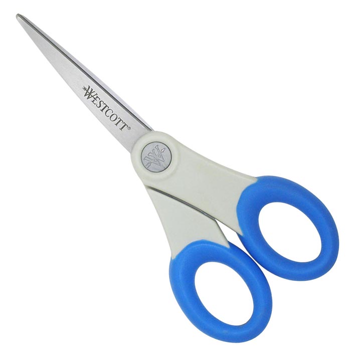 Westcott 7" Soft Handle Anti-Microbial Straight Scissors, Blue (14648)