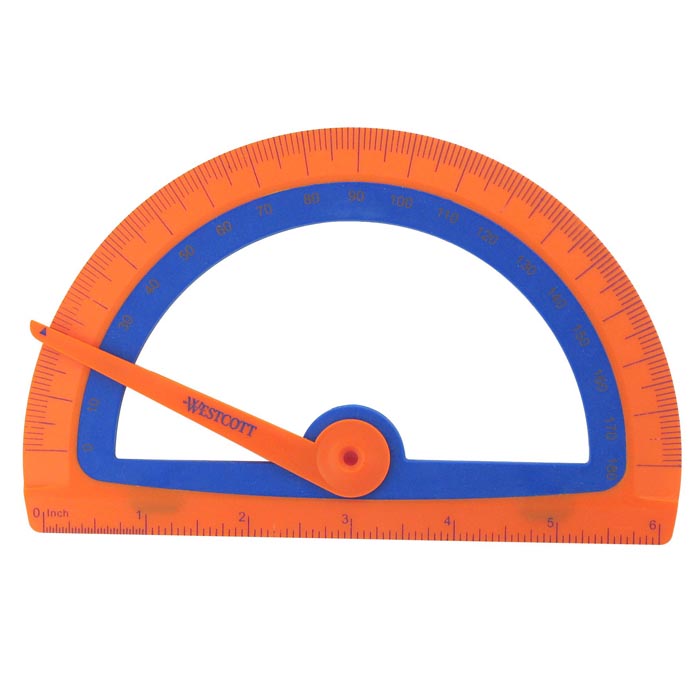 Westcott Kids Soft Touch School Protractor, Assorted Colors (14371)