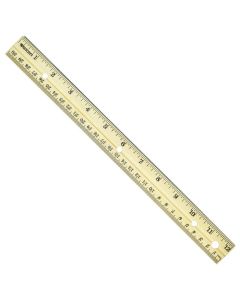 Westcott 12" Hole Punched Wood Ruler English and Metric With Metal Edge (10702)