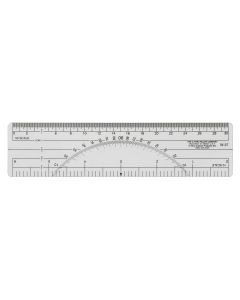 C-THRU 6" Protractor Ruler, 10ths/50ths