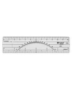 C-THRU 6" Protractor Ruler, 10ths/20ths