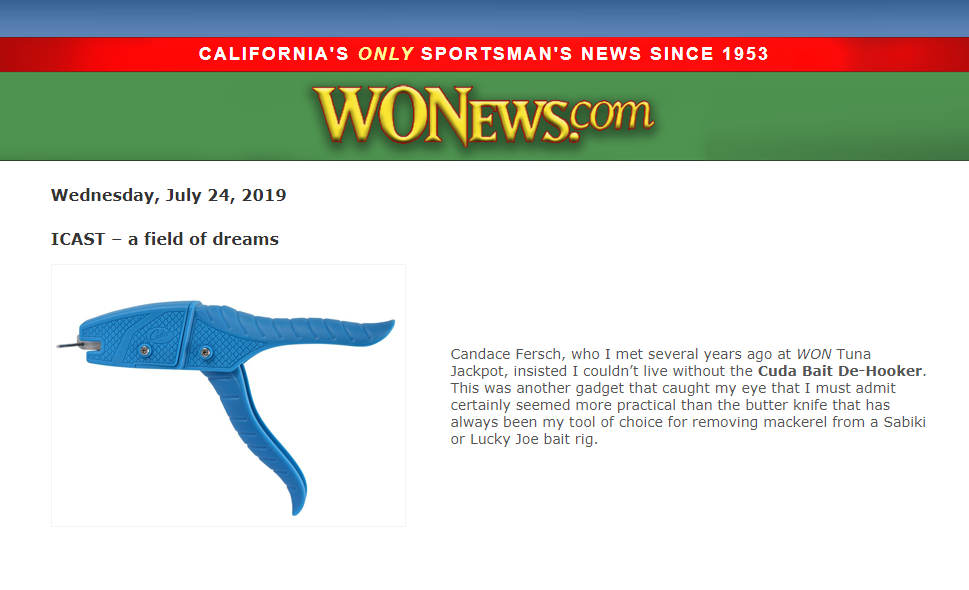 Cuda shout out for west coast - Featured in Wonews July 24, 2019