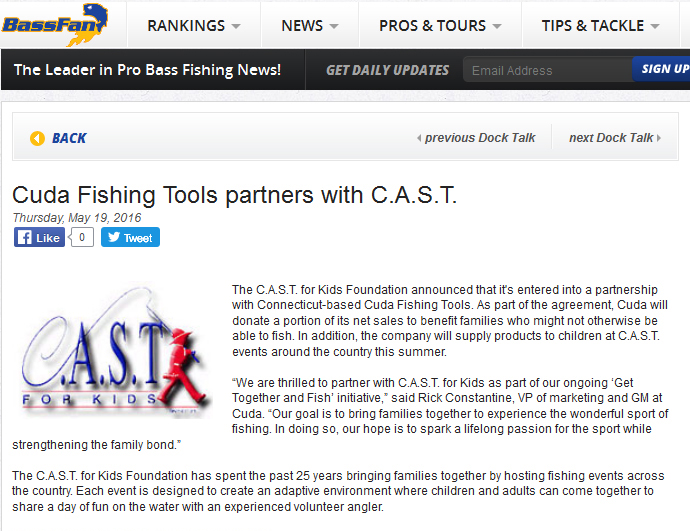 Cuda Fishing Tools partners with C.A.S.T.
