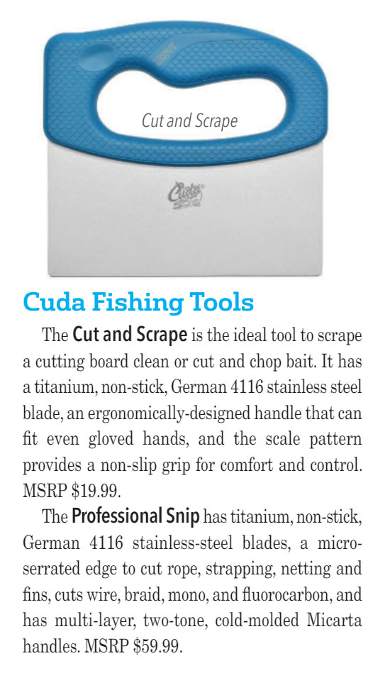 Cut and Scrape and Professional Snip - Featured in the july issue of Fishing Tackle Retailer, July 2018