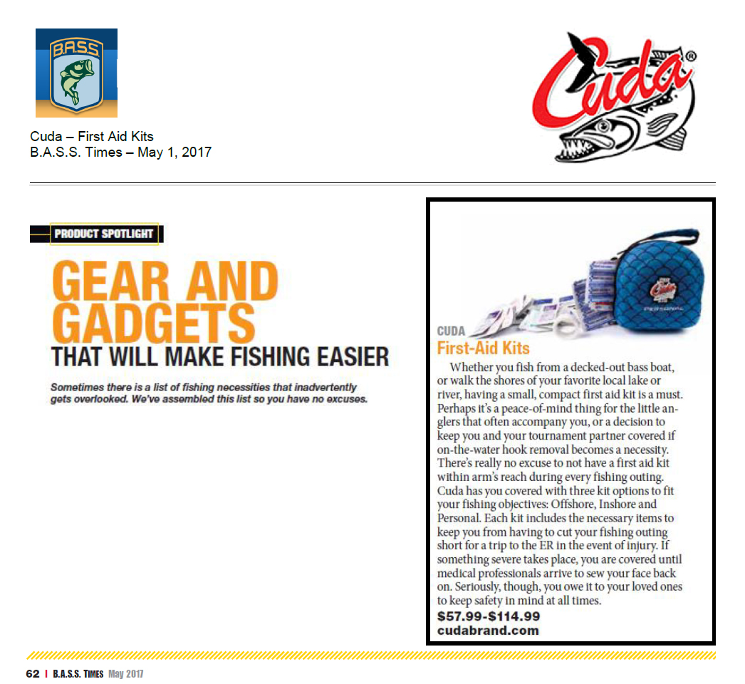 Gear and Gadgets - Featured in B.A.S.S. Times – May 1, 2017