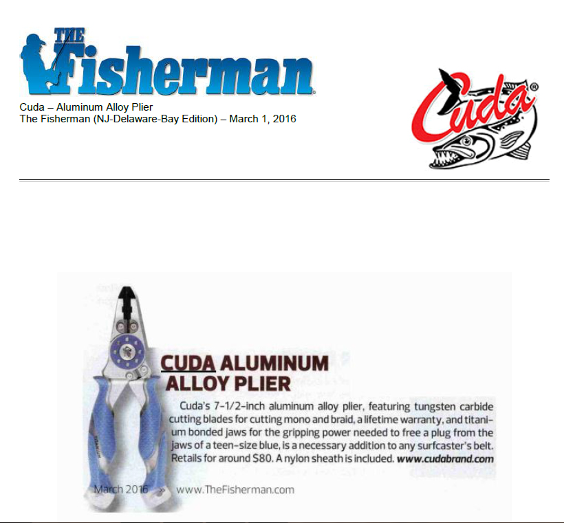 Featured in The Fisherman magazine March 01, 2016