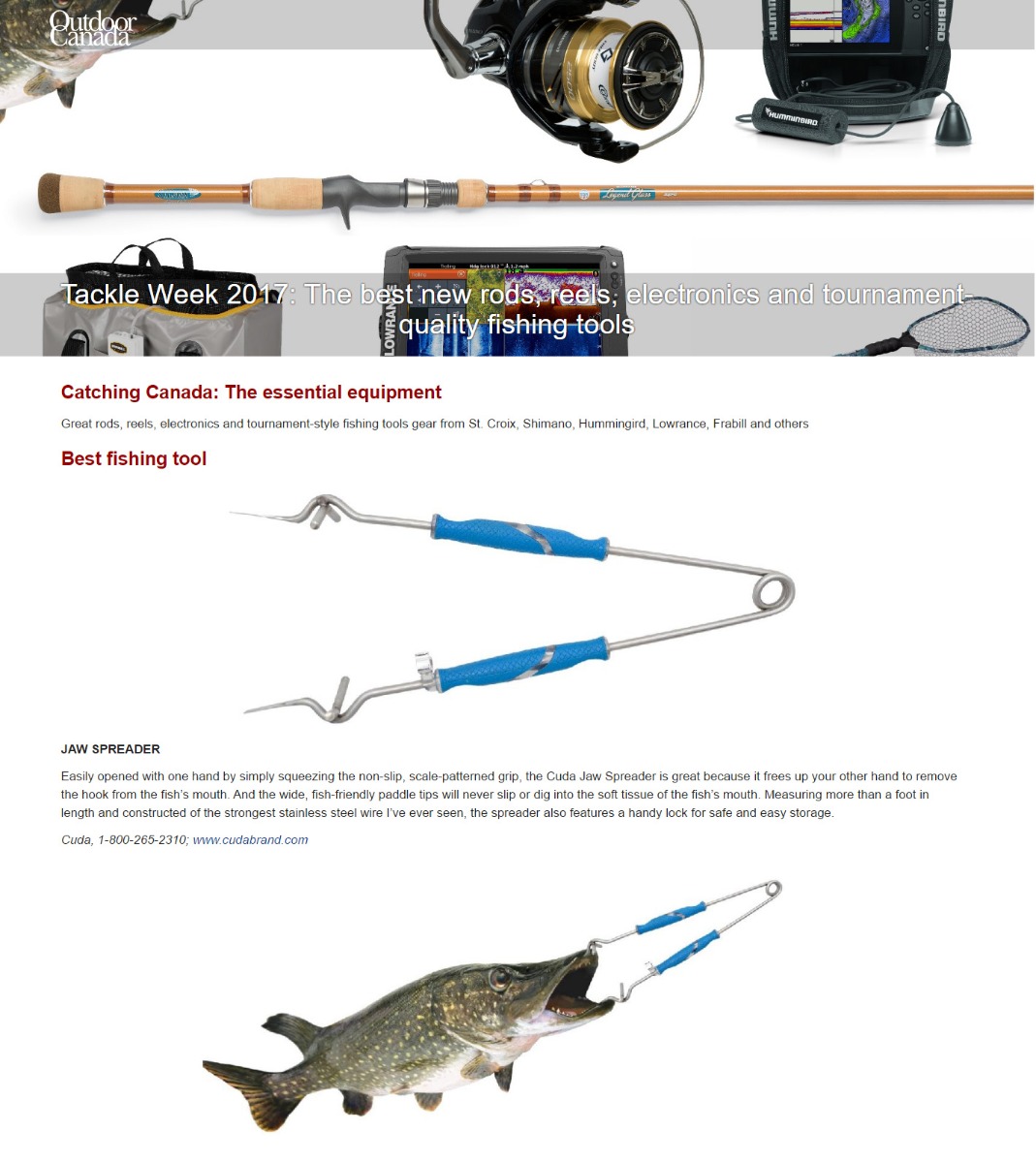 Best fishing tool - Featured in outdoorcanada.ca Tackle Week 2017 